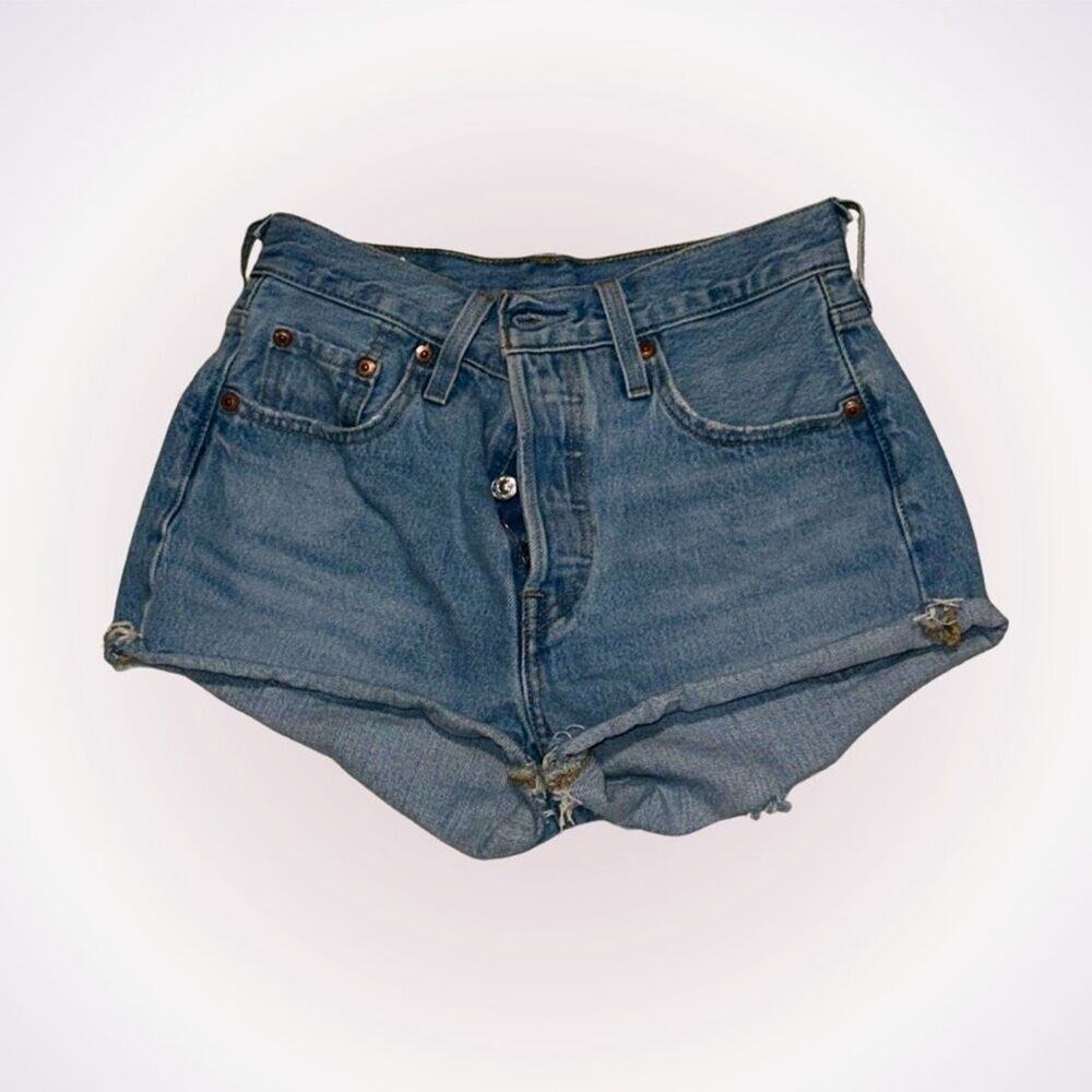 Levi’s Blue High Waist Cut-Off Denim Shorts | Sz 25